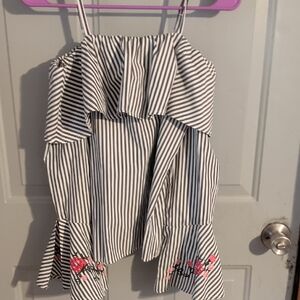 A. Byer Black and White Striped Top